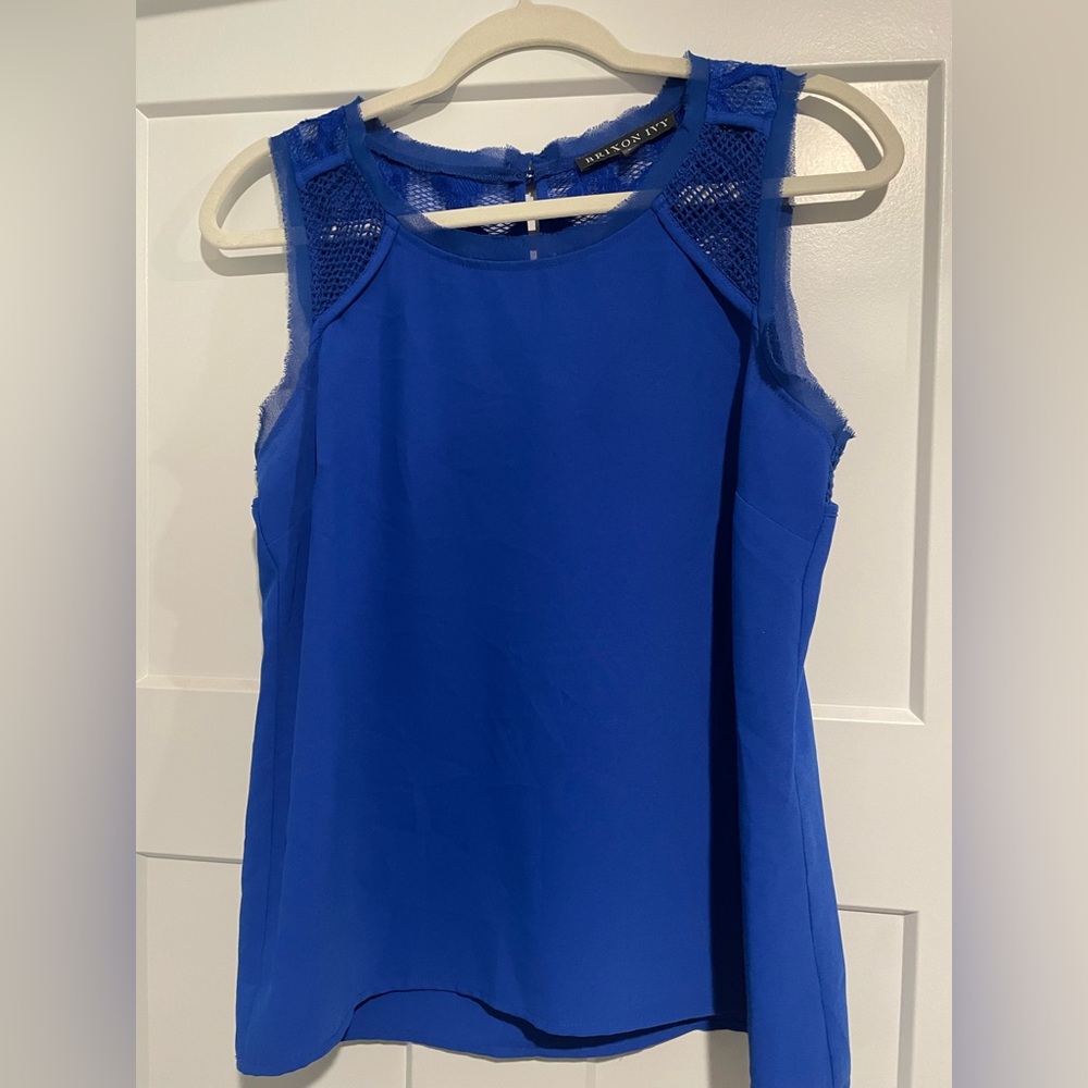 Britton Ivy Royal Blue Sleeveless Blouse, Size Small